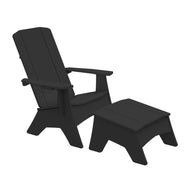 Experience ultimate relaxation with the Mainstay Adirondack Ottoman by Ledge Lounger. This sleek black chair features an angled backrest and wide armrests, turning any outdoor patio into a stylish haven.