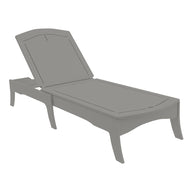 The Legacy Chaise by Ledge Lounger is a gray outdoor lounge chair with an adjustable backrest, featuring multiple reclining positions. Its minimalistic and sleek design enhances any outdoor space.