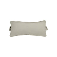 The Signature Headrest Pillow by Ledge Lounger is a rectangular, light beige pillow with a subtle sheen and slightly wrinkled texture, perfect for relaxation in the pool. It has thin, flat edges and is set on a plain white background.