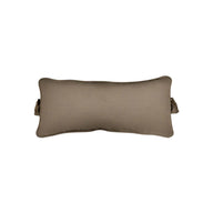 The Ledge Lounger Signature Headrest Pillow is a light brown, rectangular lumbar pillow with dual straps on each side. Its soft, smooth surface provides exceptional support on chairs or sofas, while its elegant design complements any decor.