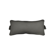 A rectangular, dark gray Signature Headrest Pillow by Ledge Lounger rests against a white backdrop. With rounded edges and a plush design, it offers customizable in-pool relaxation while maintaining a neat and simple appearance.
