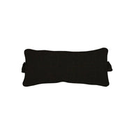 The Ledge Lounger Signature Headrest Pillow is a rectangular black pillow with a soft, textured surface and two small fabric loops on each side, ideal for in-pool relaxation. It’s centrally placed against a white background.