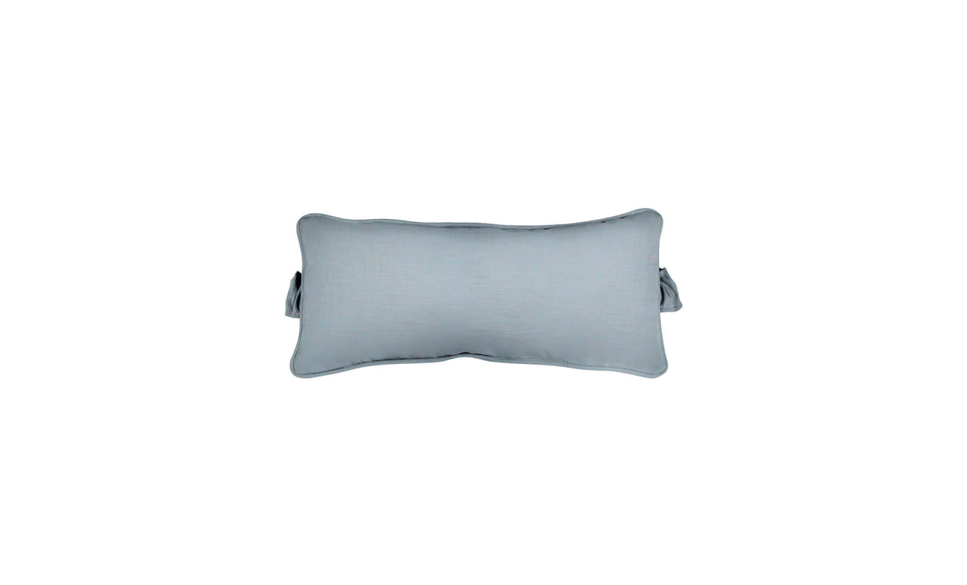 The Ledge Lounger Signature Headrest Pillow is a rectangular light gray pillow with a subtle sheen and softly curved edges, ideal for in-pool relaxation. Its minimalist design on a white background offers customizable options to complement any style.