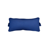 The Signature Headrest Pillow by Ledge Lounger is a rectangular blue cushion with subtle piping ideal for added comfort, shown against a plain white background.