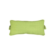 The Signature Headrest Pillow from Ledge Lounger is a rectangular green cushion with textured fabric and side handles, perfect for in-pool relaxation. Its customizable options complement any outdoor style.