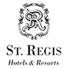 Logo of St. Regis Hotels & Resorts featuring an ornate emblem with SR initials at the top and the text St. Regis Hotels & Resorts below. The design is elegant and classic in style.