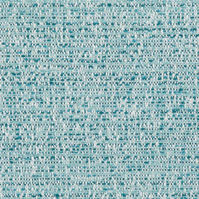 Close-up of a textured fabric with a woven pattern in various shades of blue and white. The interlaced threads create a tweed-like appearance with a mix of small, unevenly distributed squares.