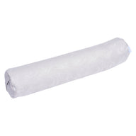 The Ledge Lounger Laze Doodle bolster pillow features a light gray pattern on smooth fabric, elegantly showcased against a plain white background to reveal its full cylindrical shape.