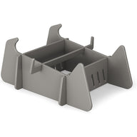 The Ledge Lounger Signature Chaise Deep Riser is a gray, rectangular plastic accessory with open sides, vertical slots, and raised corner supports—ideal for outdoor or in-pool seat use.