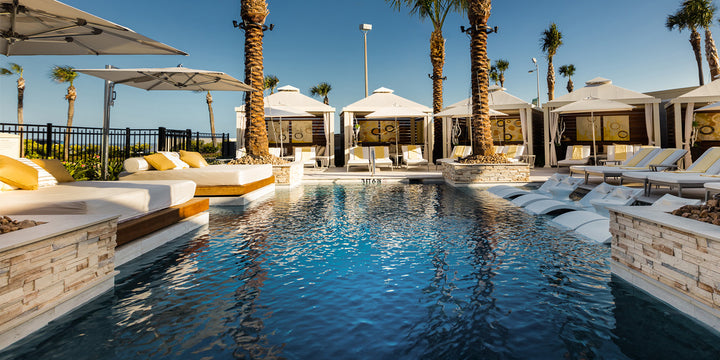 Pool with in-pool furniture