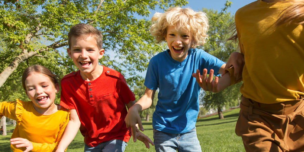 Kids excited for fun in the backyard