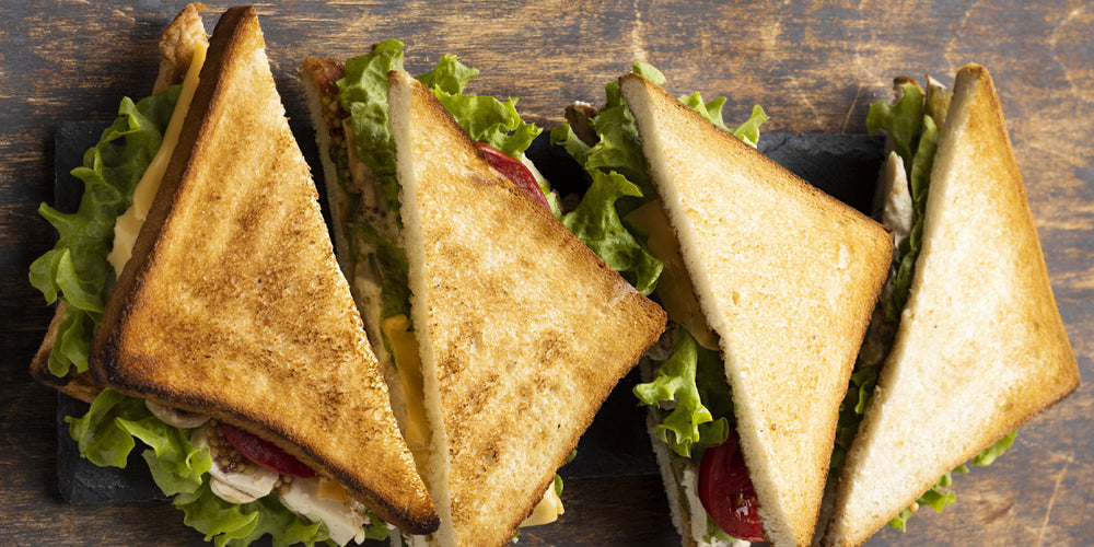 Sandwiches cut into triangles