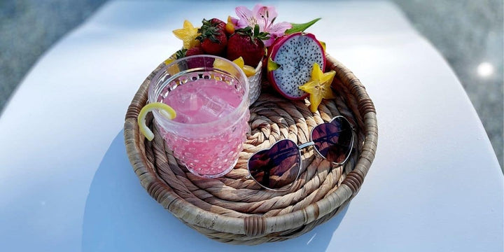 Spring cocktail sitting out by the pool