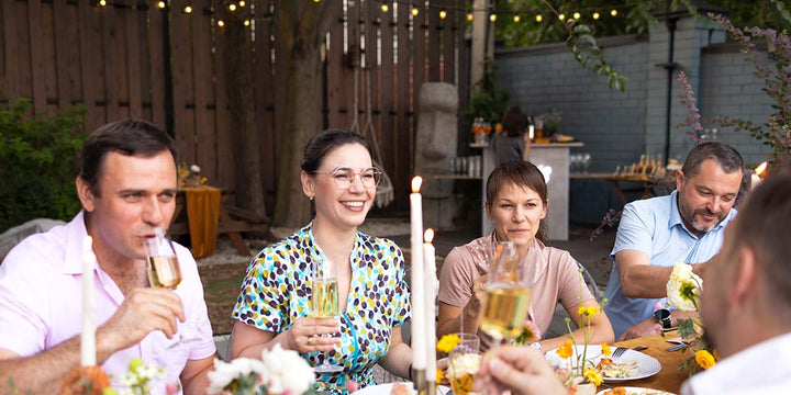 Enjoying a spring garden party together