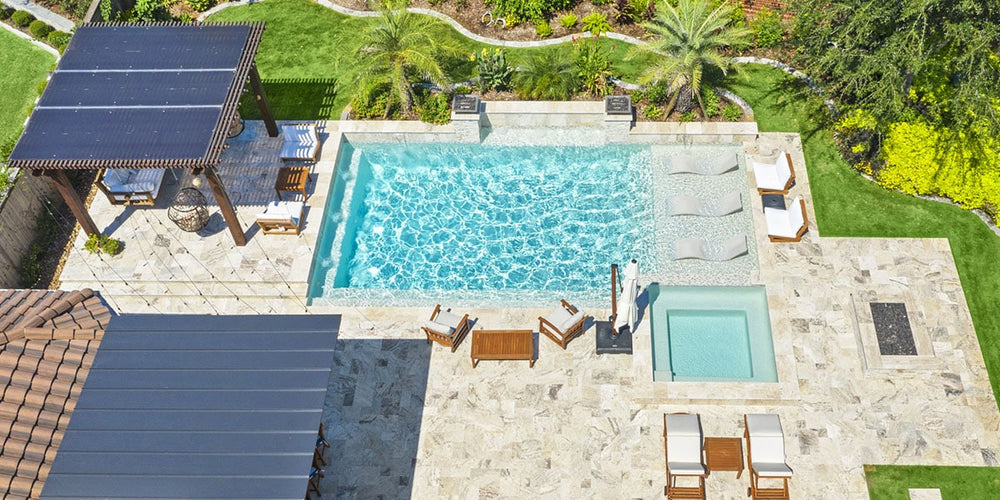 Outdoor space with a pool 