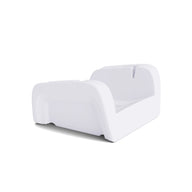 The Ledge Lounger Signature Chaise Armrest Console, a sleek, modern white accessory with rounded edges and a low profile, is displayed against a plain white background.