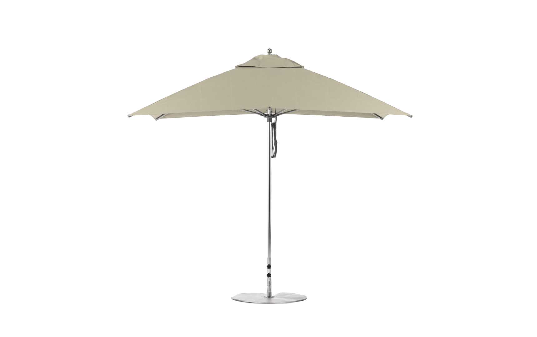 flat patio umbrella 10' Square Pulley Essential Fiberglass Umbrella
