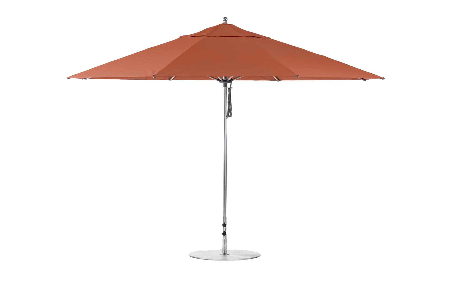 extended patio umbrella 13' Octagon Pulley Essential Fiberglass Umbrella Terracotta / Silver