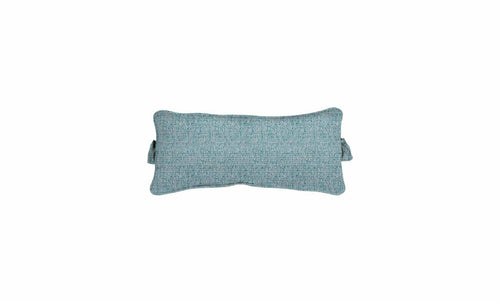 The Ledge Lounger Signature Headrest Pillow, a rectangular textured turquoise lumbar pillow with slightly rounded corners and side loops, is ideal for in-pool relaxation.