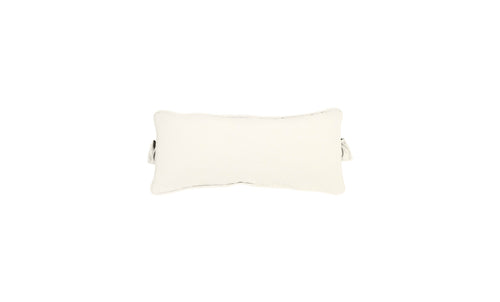 The Signature Headrest Pillow by Ledge Lounger features a cream color with edge piping, set against a white background. It offers customizable options ideal for in-pool relaxation.