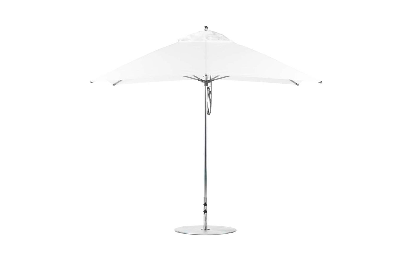 flat patio umbrella base with adustable pole 8.5' Rectangle Pulley Essential Fiberglass Umbrella
