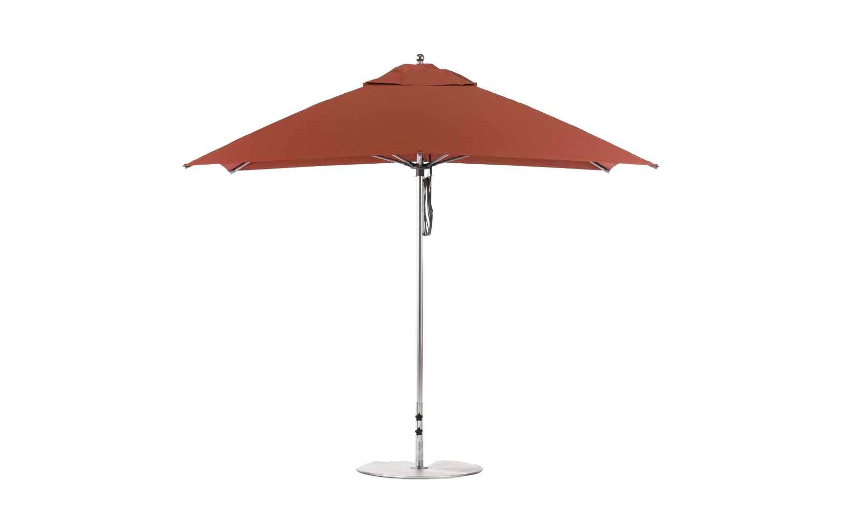 1.25 inch pole patio umbrella 8.5' Rectangle Pulley Essential Fiberglass Umbrella Terracotta / Silver