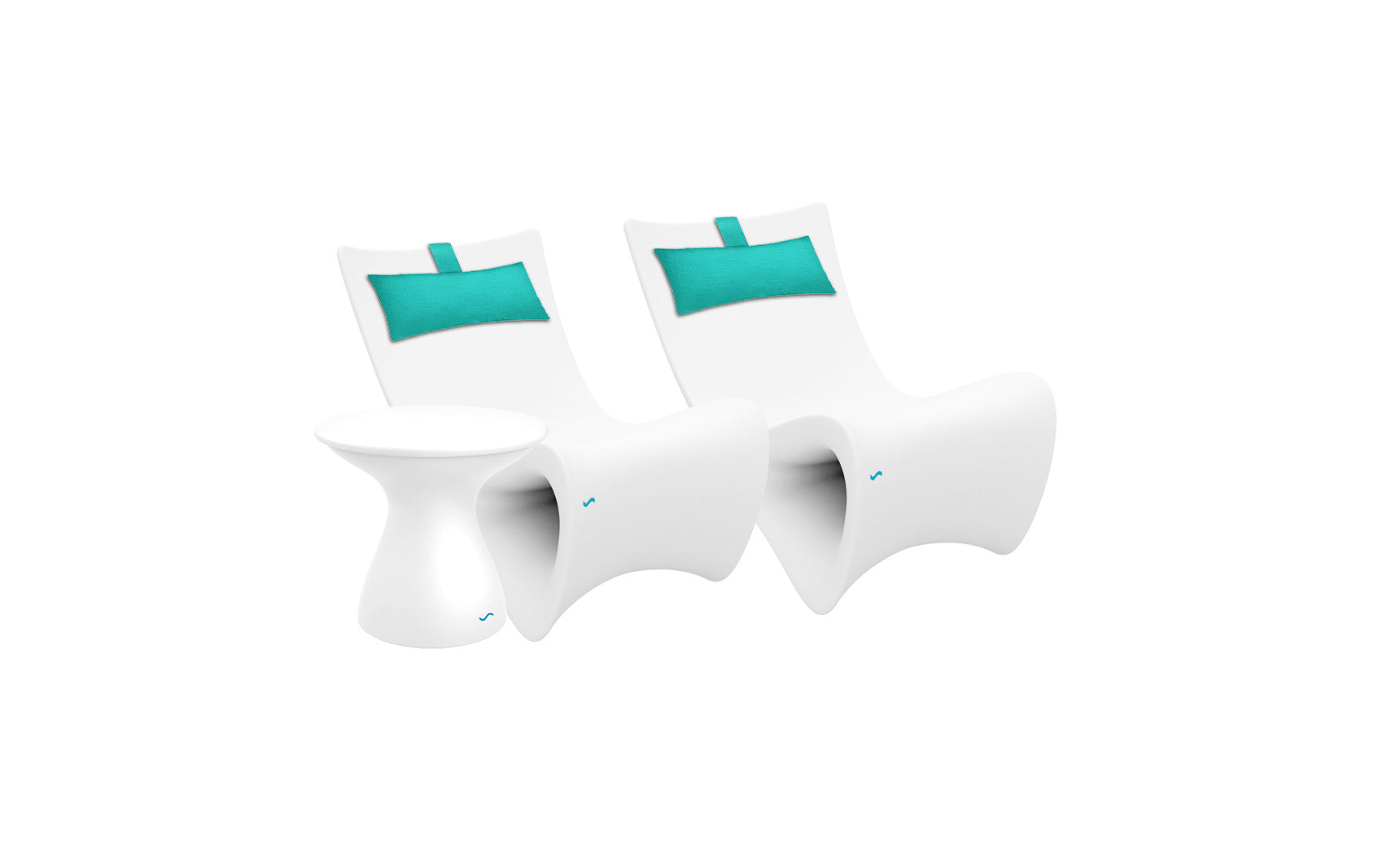 White plastic online loungers