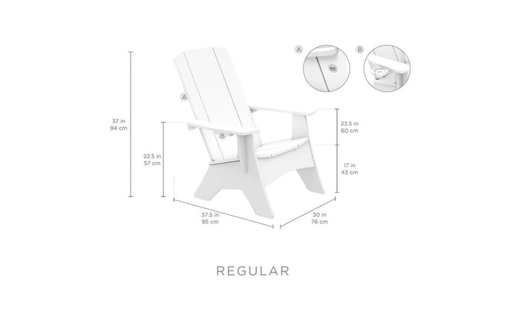 Adirondack chair seat height hot sale