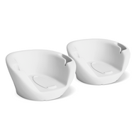 Revised product description: Two identical Upgrade Your Autograph Chaise Armrest Consoles by Ledge Lounger, side by side on a plain white background—an ideal sample set for comparing comfort and safety features.