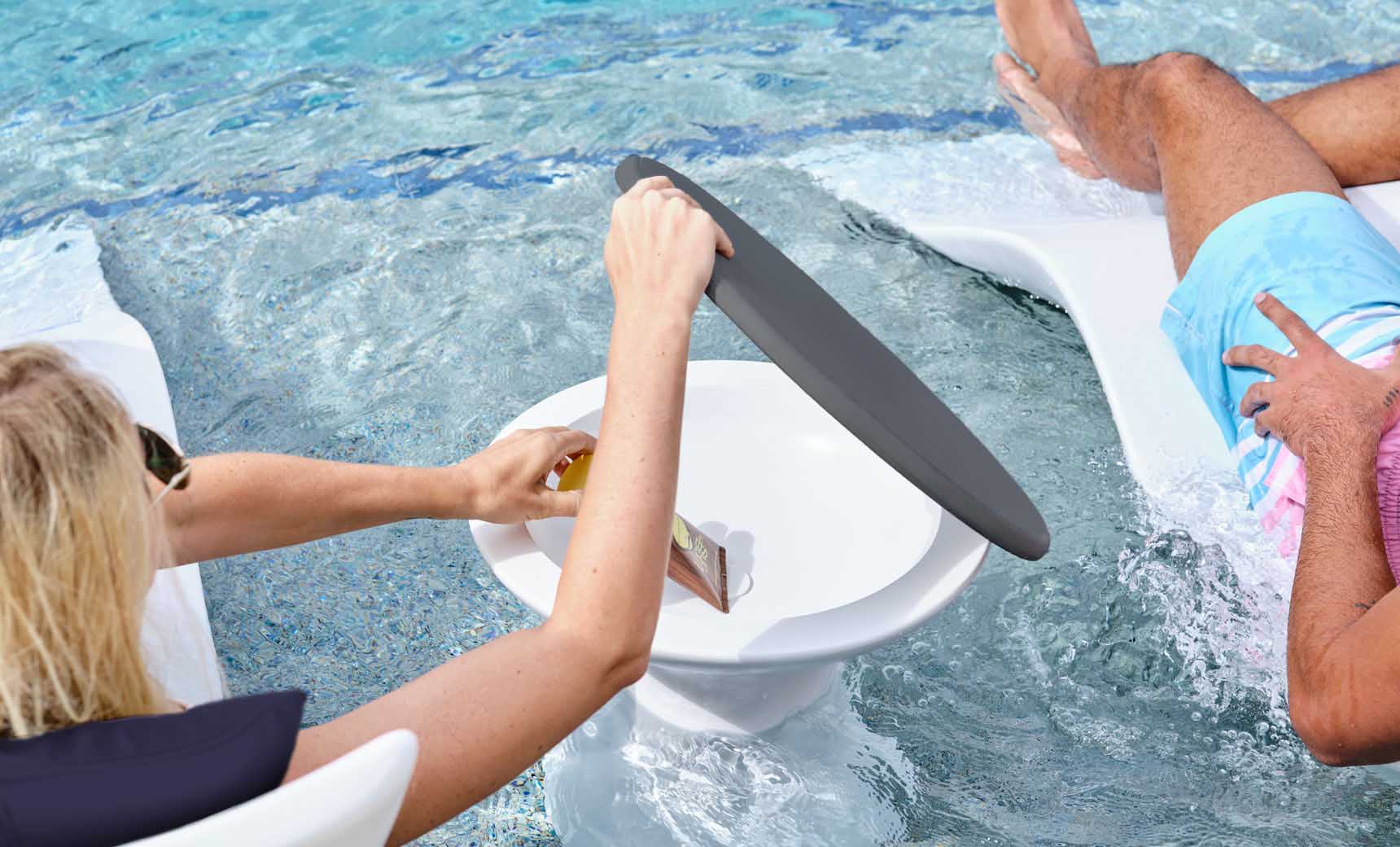 Autograph Chaise and Side Table In-Pool Furniture Set