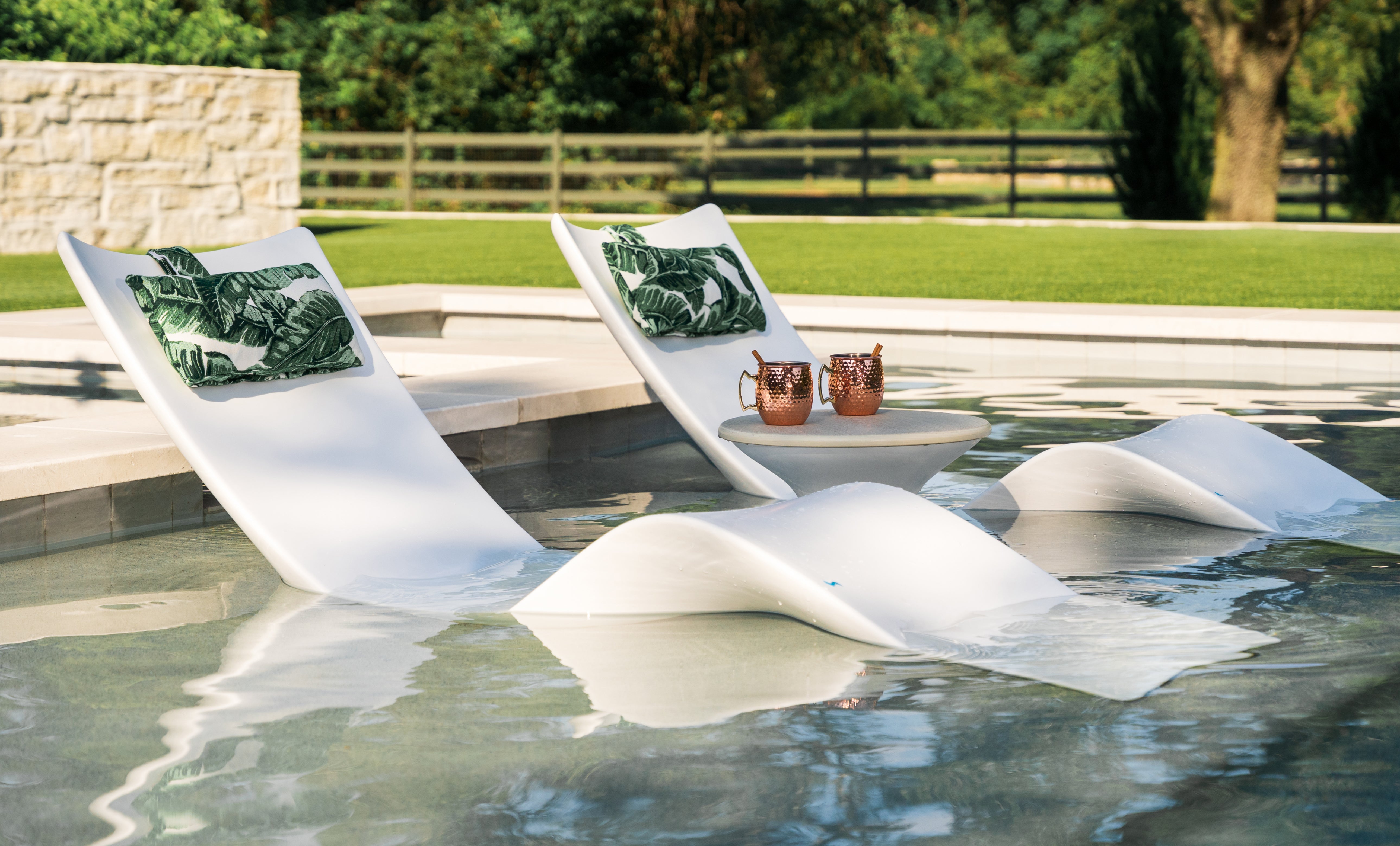 hard plastic pool loungers