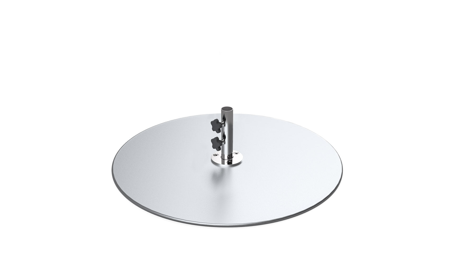 flat patio umbrella base with adustable pole Ledge Lounger Galvanized Steel Stack Umbrella Base, Matte Silver - 185lbs - 18 Stem