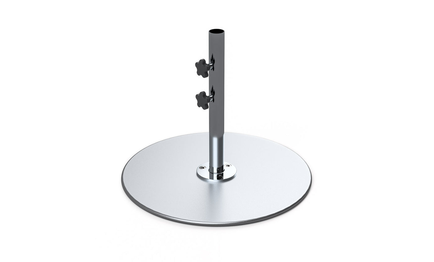 best base for patio umbrella Ledge Lounger Galvanized Steel Stack Umbrella Base, Matte Silver - 185lbs - 18 Stem