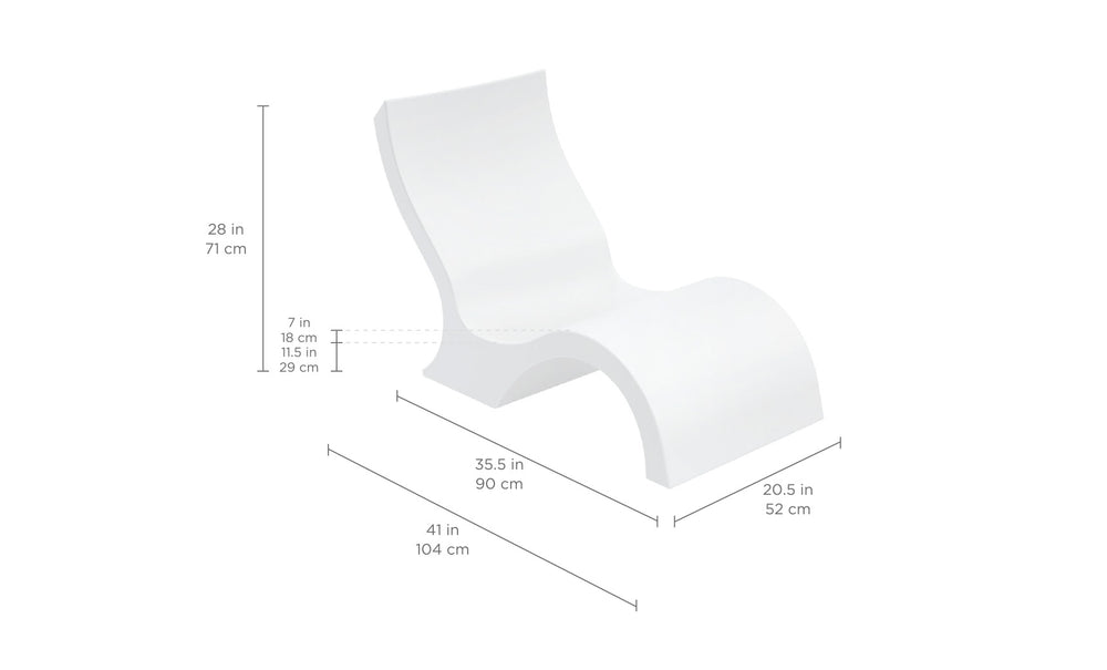 Ledge Lounger Signature Lowback Chair Dimensions