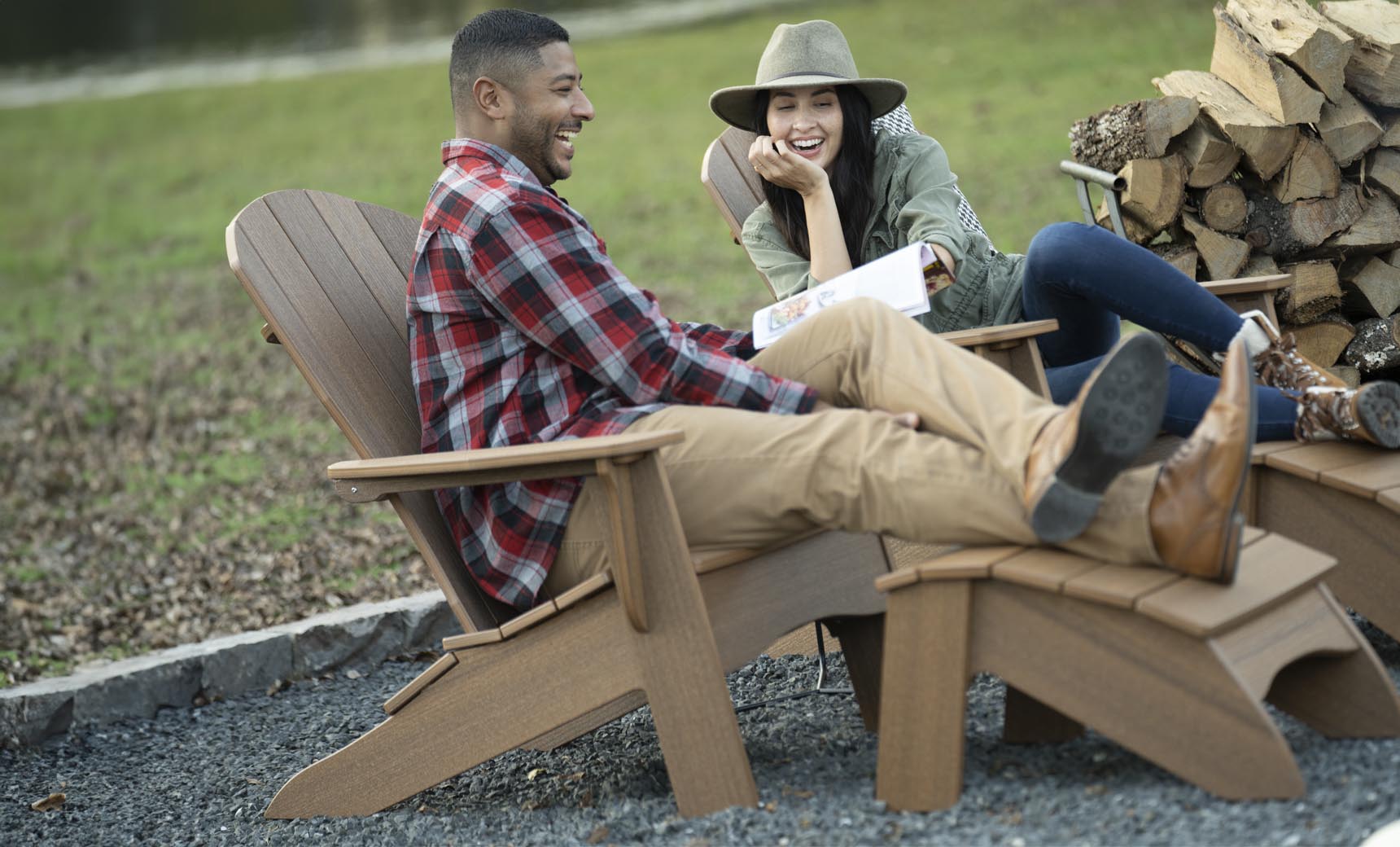 Resin Adirondack Ottoman - Outdoor Footstool | Ledge Lounger