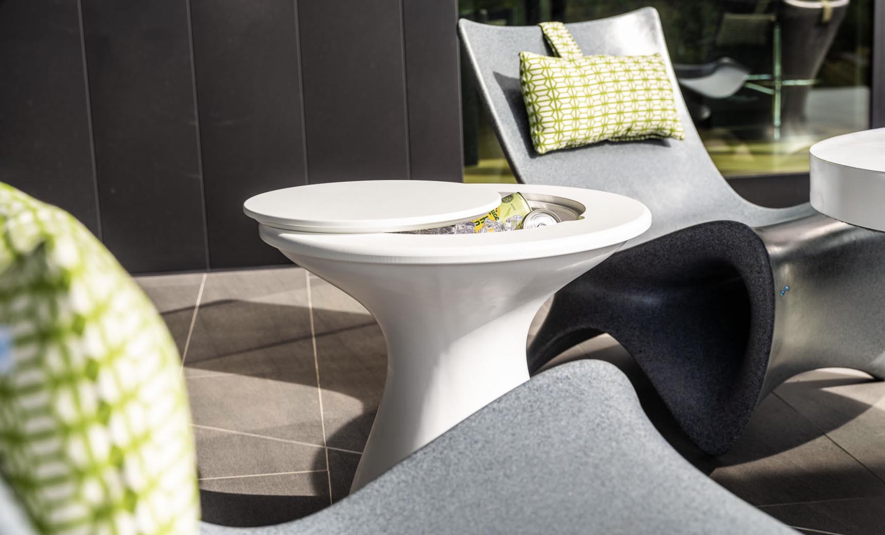 Tall Ice Bin Side Table - In Pool Baja Shelf | Ledge Lounger