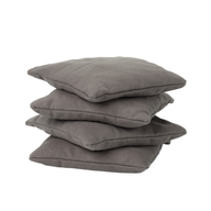The Ledge Lounger Bean Bags Set of Four, in gray fabric, is arranged on a white background—ideal outdoor bean bags for your next cornhole set.