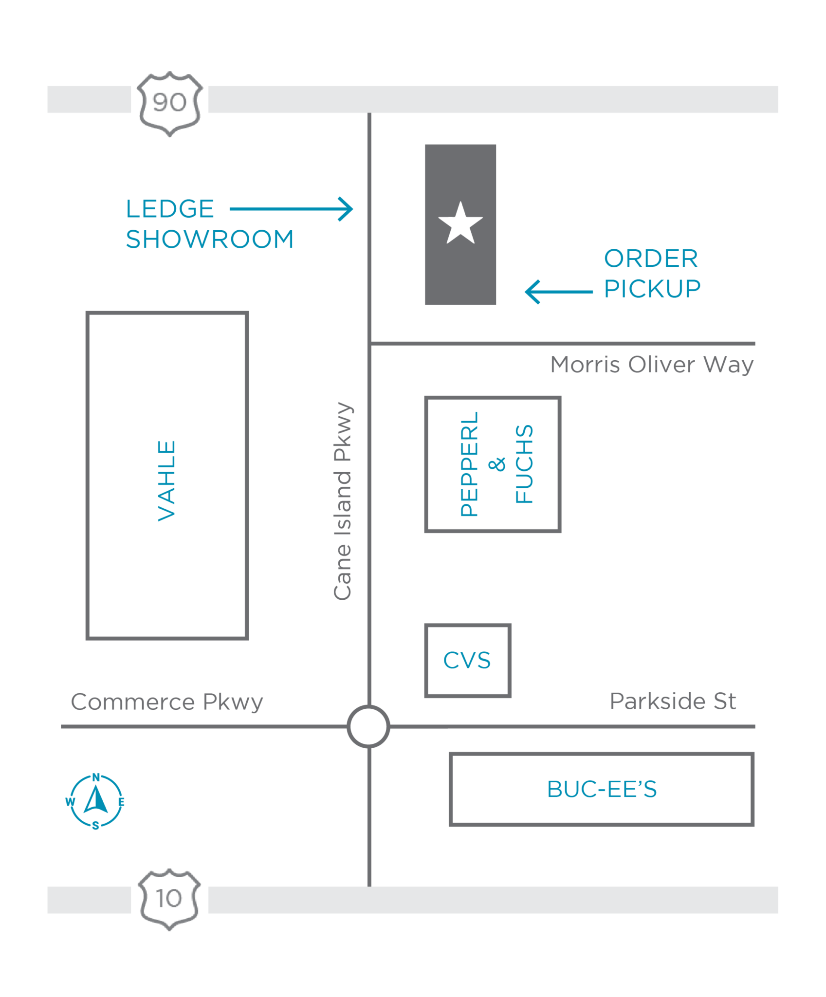 Ledge Showroom Map