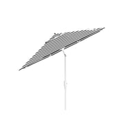 The 7.5 Octagon Signature 360° Tilt Umbrella by Ledge Lounger exudes outdoor elegance with its black and white stripes prominently displayed against a plain white background.