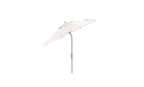 The 7.5 Octagon Signature 360° Tilt Umbrella by Ledge Lounger, crafted from premium materials, features an open design with a central pole and angled canopy, set against an all-white background.