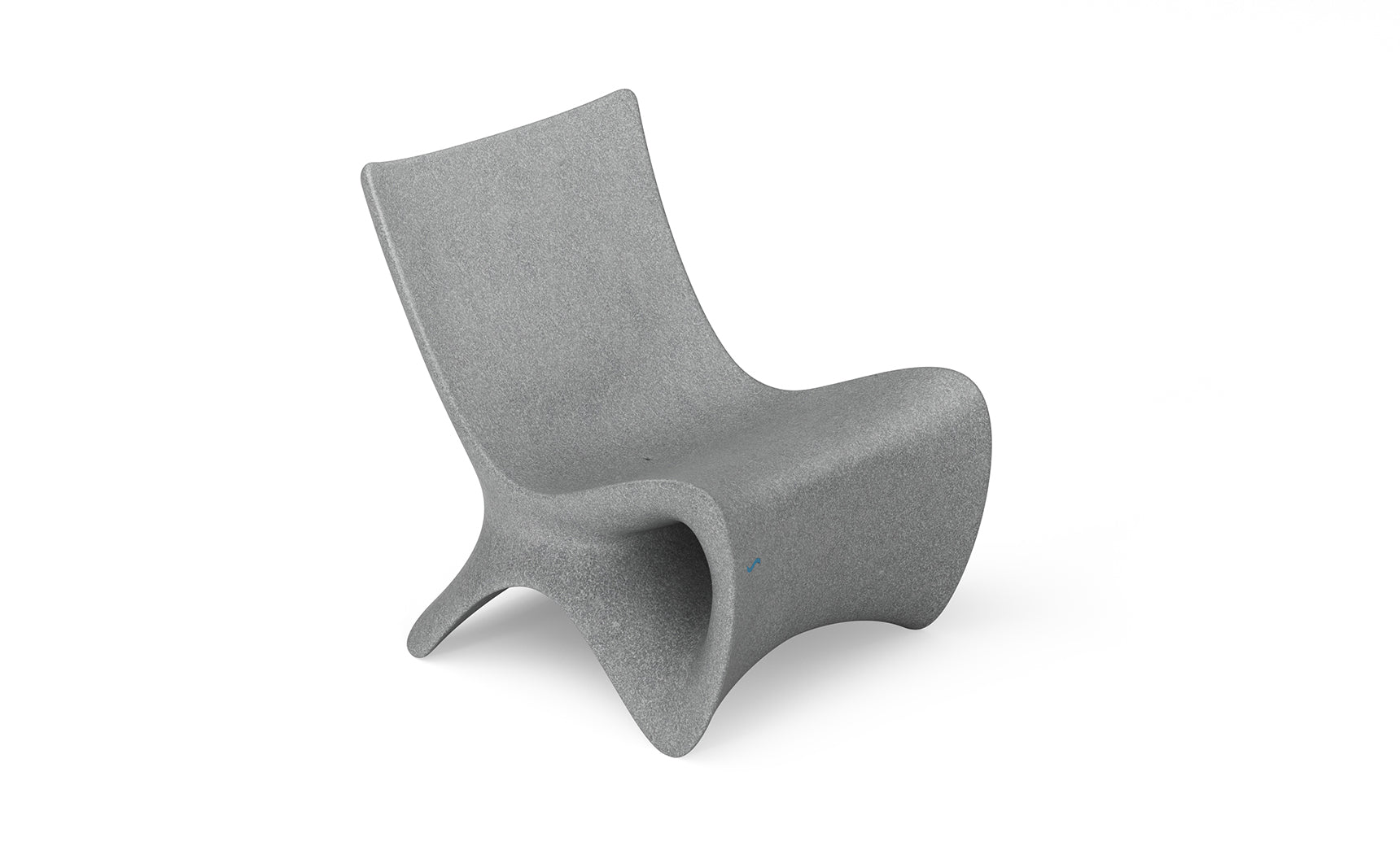 The Autograph Chair by Ledge Lounger features a sleek, modern design with elevated ergonomics and a minimalist curved style in gray, shown against a plain white background.