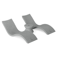 The Ledge Lounger Outdoor Oasis In-Pool Furniture Bundle features a gray, modern loveseat with two contoured seats and a central armrest. Its smooth texture and wave-like design make it ideal for contemporary indoor settings or stylish outdoor escapades.