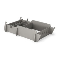 The Ledge Lounger Signature Lowback Chair With Riser keeps your poolside organized and stylish, just like a drawer organizer keeps essentials tidy. Shown on a white background.