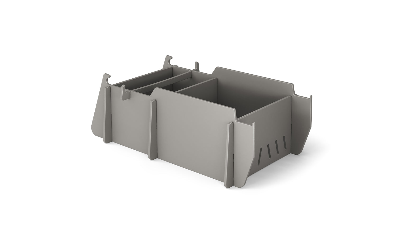 The Ledge Lounger Signature Lowback Chair With Tall Riser, a stylish grey seating option for outdoor spaces, is displayed on a plain white background.