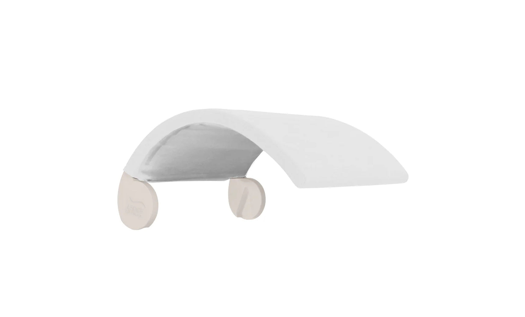 The Signature Chair Shade by Ledge Lounger brings sleek, contemporary design with its minimalist, modern white desk featuring a gently curved top and cylindrical legs—ideal for creating a serene workspace reminiscent of an in-pool tanning ledge.
