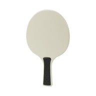 The Ledge Lounger Table Tennis Paddle features a simple oval beige face and a short black textured handle, displayed against a plain white background.