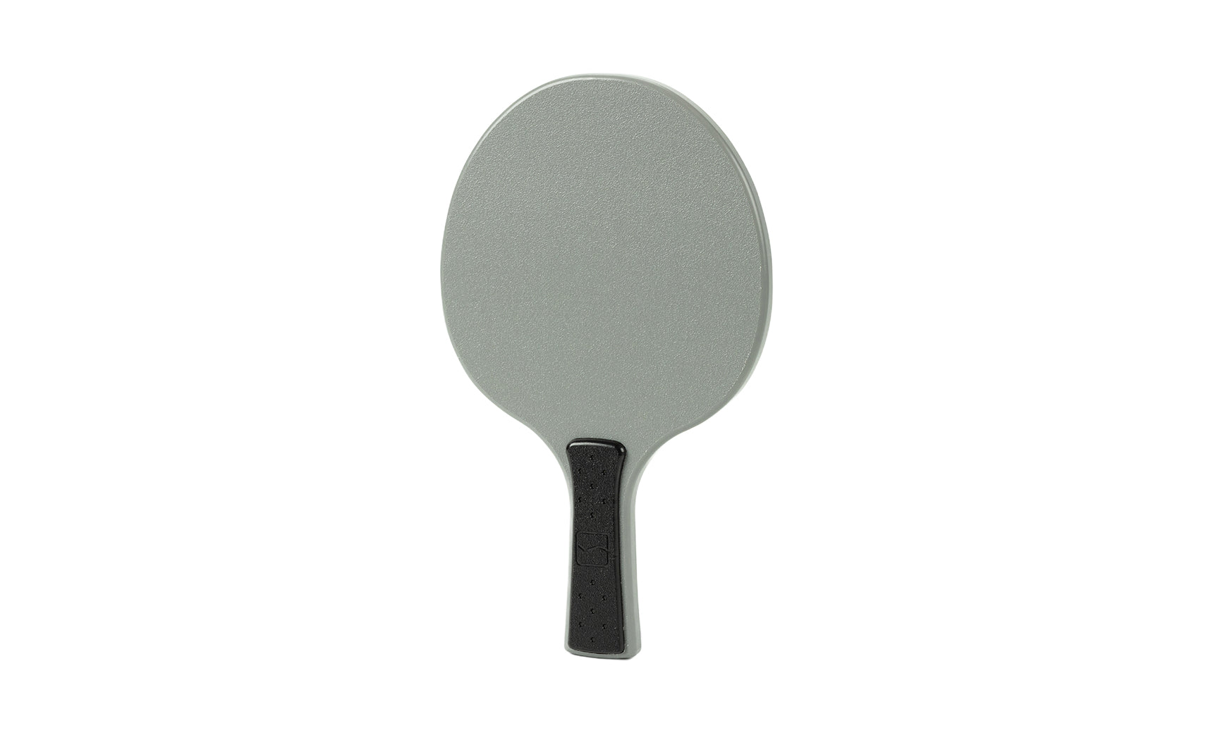 A gray Table Tennis Paddle by Ledge Lounger with a black handle is displayed on a white background.