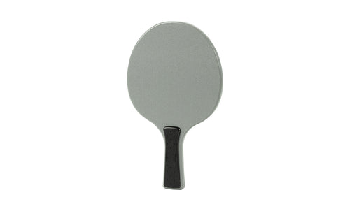 A gray Table Tennis Paddle by Ledge Lounger with a black handle is displayed on a white background.