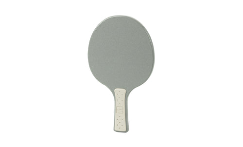 A Ledge Lounger Table Tennis Paddle with a gray face and light gray handle is displayed against a white background, ideal for the Ledge Table Tennis Set.