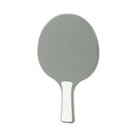 A gray Table Tennis Paddle by Ledge Lounger, featuring a white handle, is displayed on a plain white background.